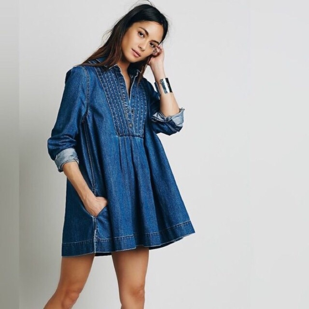 Free People Denim Swing Tunic